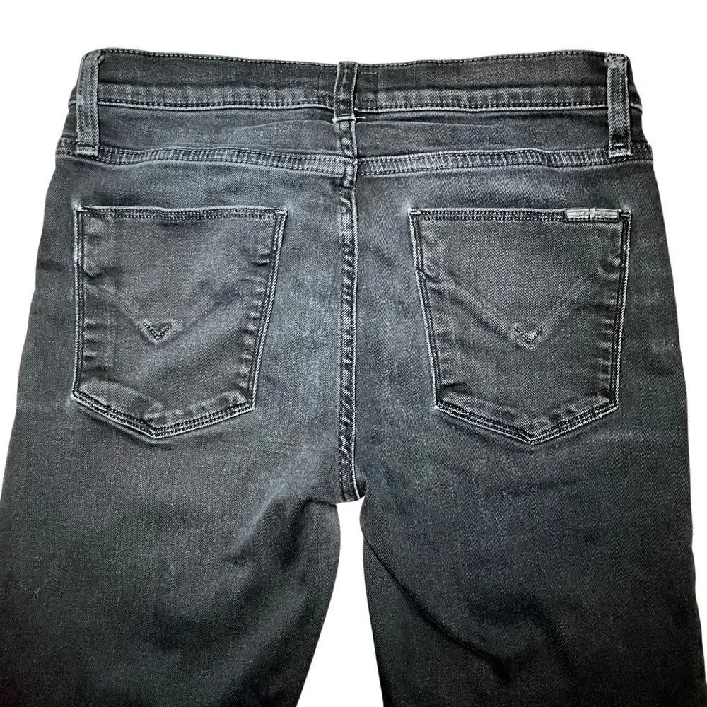 Hudson Jeans Nico Mid Rise Super Skinny Jeans in Faded Black Wash Women’s 27